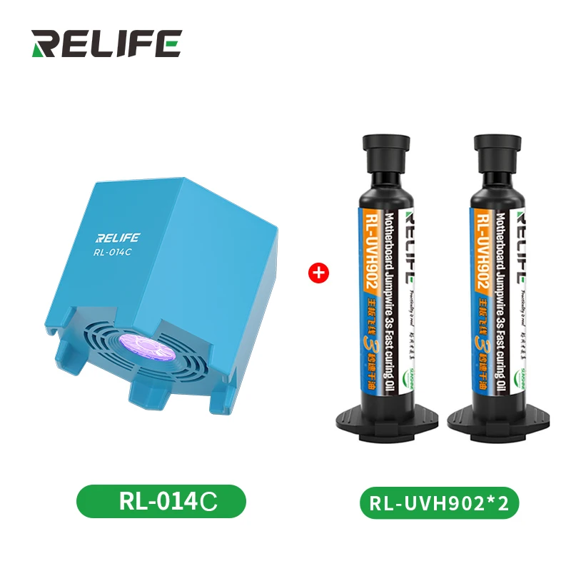 

RELIFE 2 in 1 Smart Cold Air UV Curing RL-UVH902 3S Quick Drying Solder Resistance Oil RL-014C Intelligent Curing Lamp