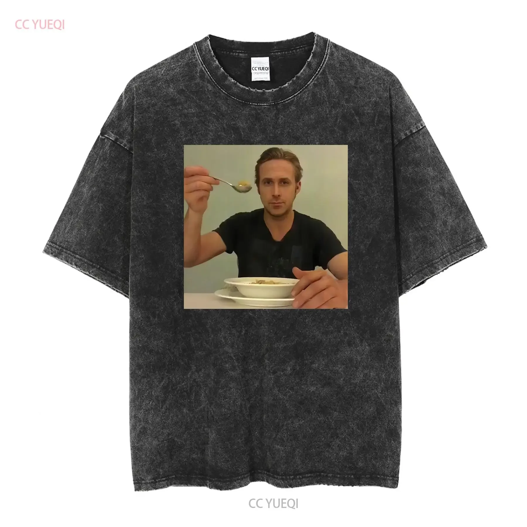 HOT SALE Ryan Gosling Eats His Cereal Classic Retro Vintage T Shirt S 5XL vintage Washed Top For Everyday Wear Breathable