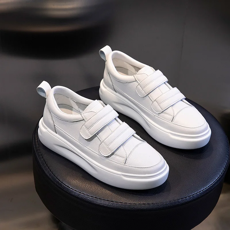 Top Quality White Shoes Women Korean Flat Shoes Leather Shallow Mouth Breathable Casual Sneaker Spring Autumn Style