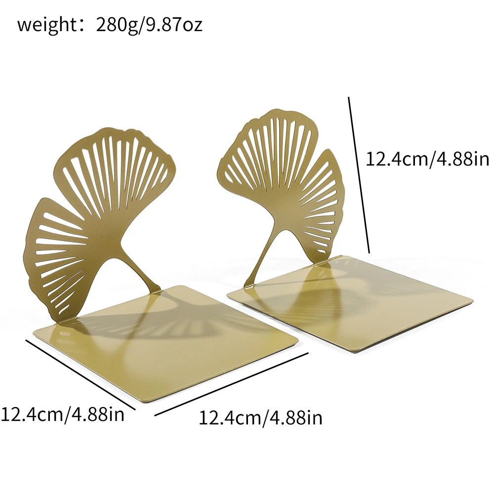 ginkgo leaf Hollow Bookstands Metal Star Bookends Book Support Office Decoration Book Rests Document Holder Gifts