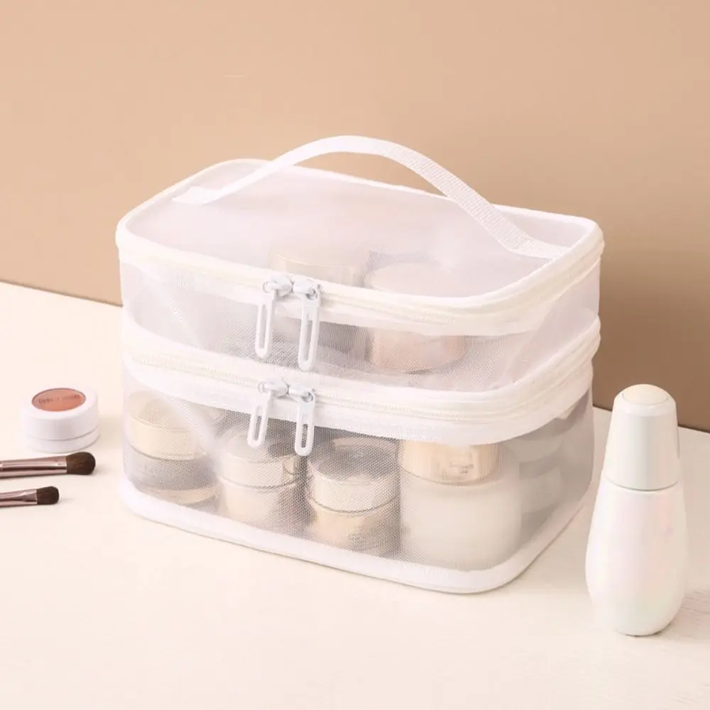 1/2/3 слоя сетчатая косметичка на молнии косметичка перспективная косметичка с ручкой многофункциональная