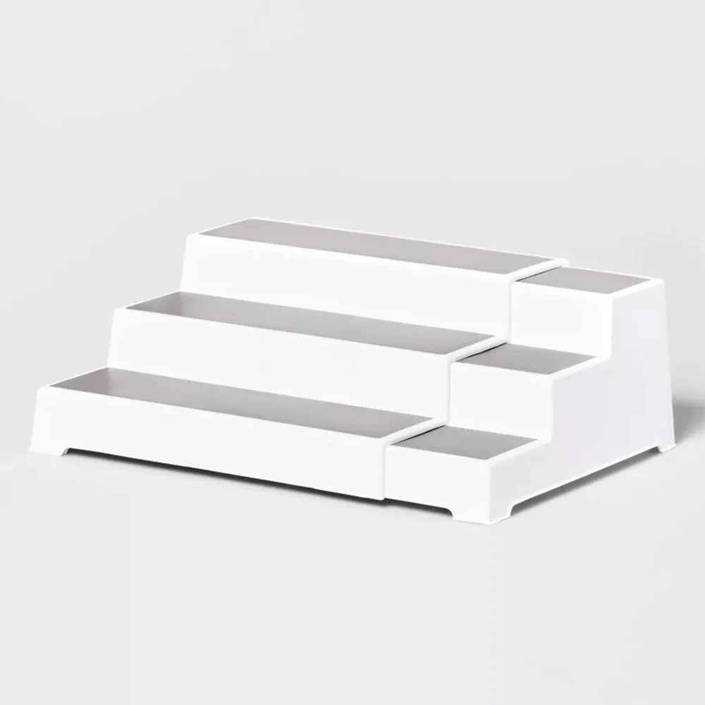 

3 Tier Expandable Spice Rack Organizer,Plastic spice shelf for Kitchen Cabinet,Pantry,Countertop,Adjustable Length 14.2In-23.7In
