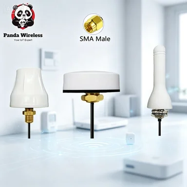 2pcs SMA Male RG174 Cable 1m/1.5m/3m for GSM 4G LTE Router Modem Aerial 700-2700MHz White DTU External Waterproof Antenna
