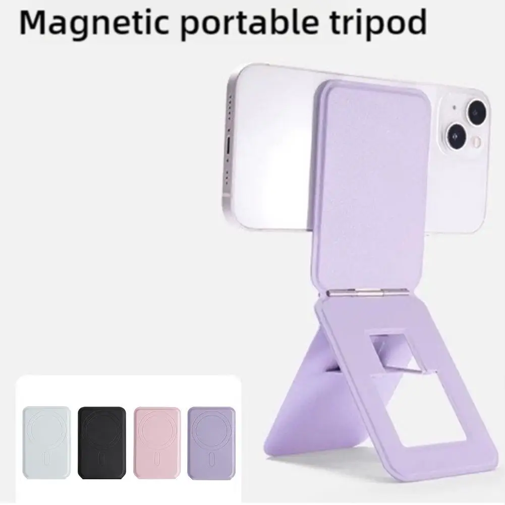 Magnetic Leather Folding Wallet Card Holder Stand Phone Tripod For Magsafe IPhone 14 15 16 Pro Max Mac Safe Selfie Stick Monopod