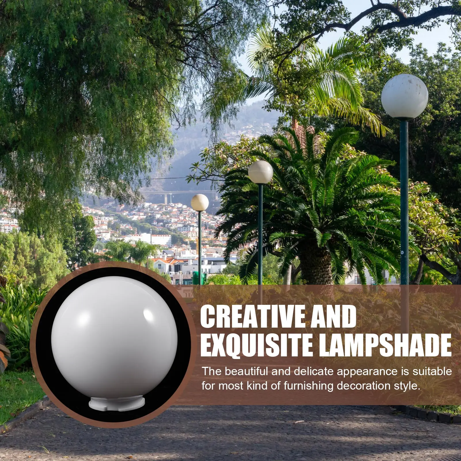 

Round Lampshade Acrylic Globe Light Cover For Indoor Outdoor Lighting Fixture Replacement Porch Street Lamp Adornment