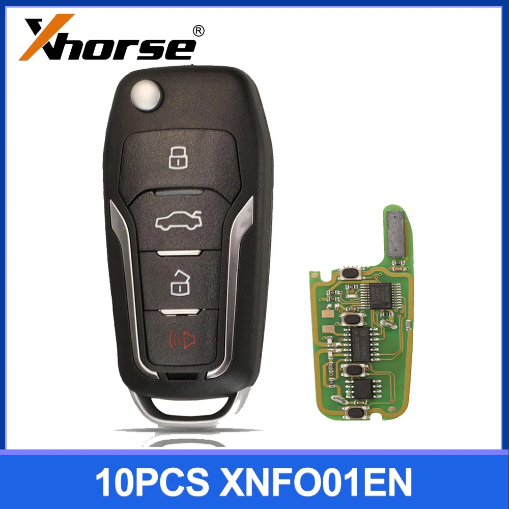 

10pcs/lot Xhorse XNFO01EN Universal Remote Key 4 Buttons Wireless For Ford English Version Work for VVDI2 / VVDI Key Tools