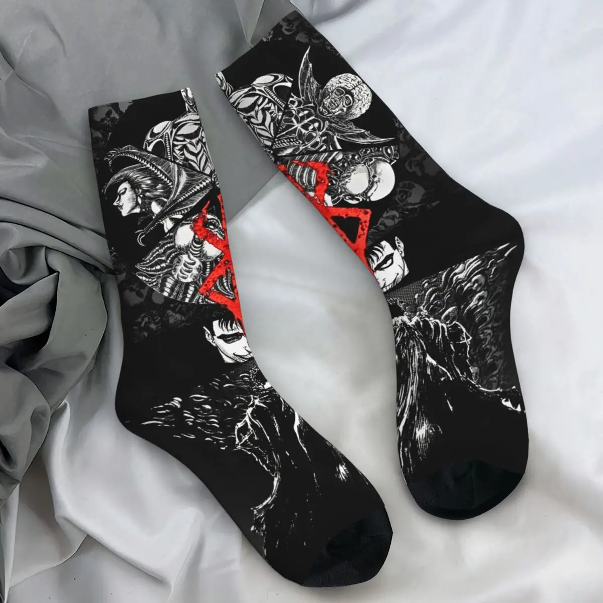 Frauen Männer Socken Anime Berserk Guts Japanische Comic Strümpfe Winter Lustige Hohe Qualität Socken Laufsport Anti-Slip Socken