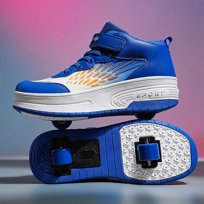 

Kids' 2025 Winter Roller Sneakers: Wear-Resistant Invisible 4-Wheel Auto-Retractable – Boys' & Girls' Sports Wheeled Shoes