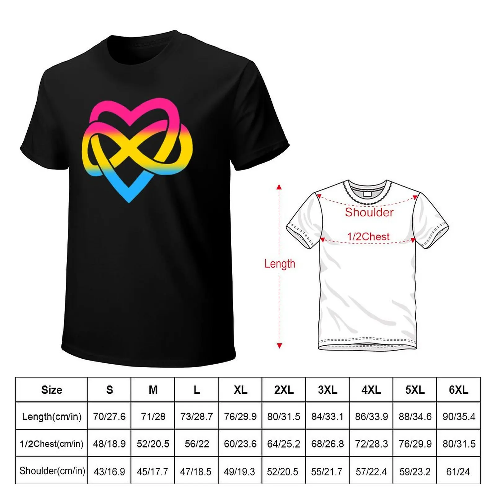 Pansexual Polyamory Inifinity Heart (white) T-Shirt t shirts for man pack cotton T-Shirt