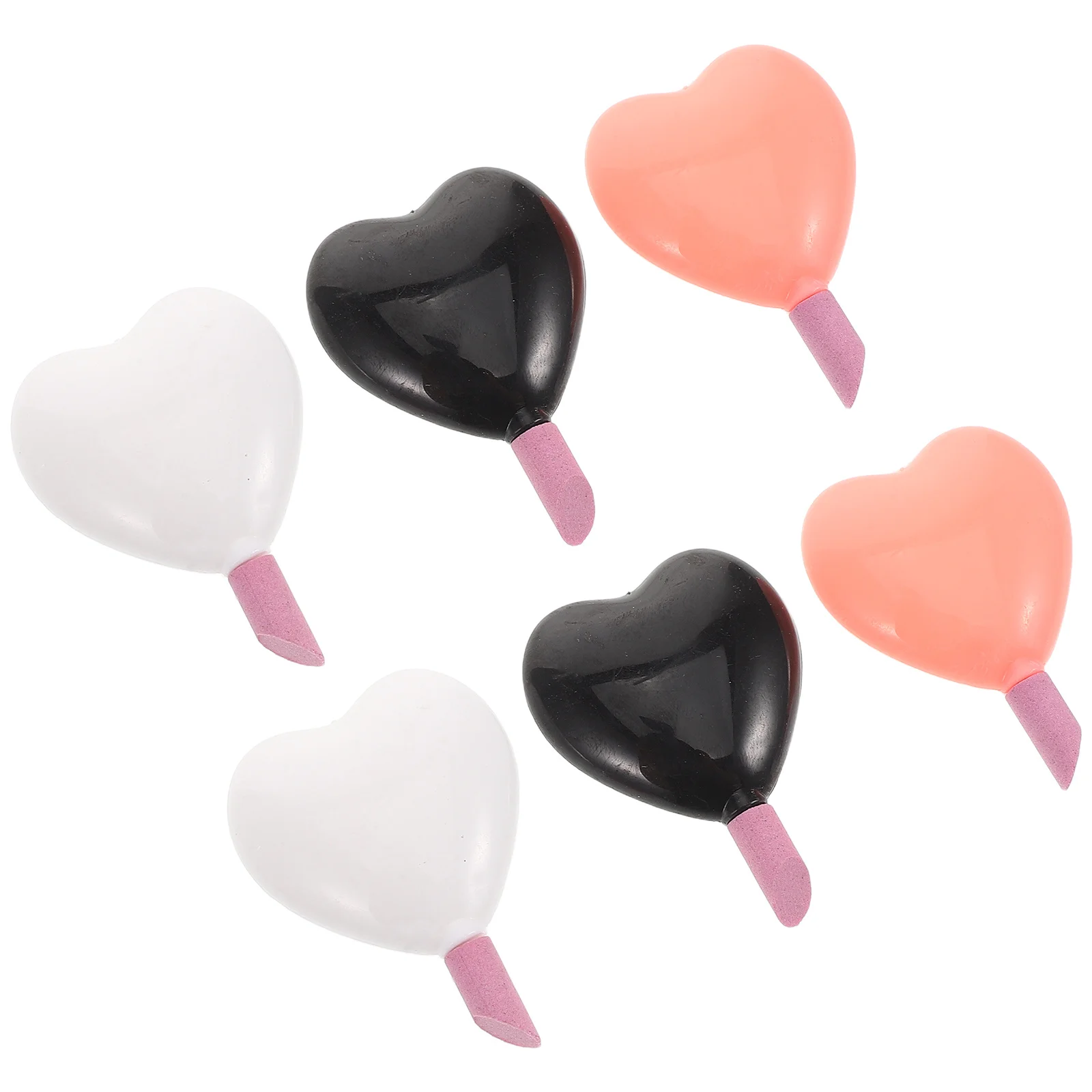 

6 шт., набор ручек для полировки ногтей, топпер в форме сердца, пемза, каменный буфер, портативный толкатель для кутикулы, инструмент для ухода за ногтями для маникюра
