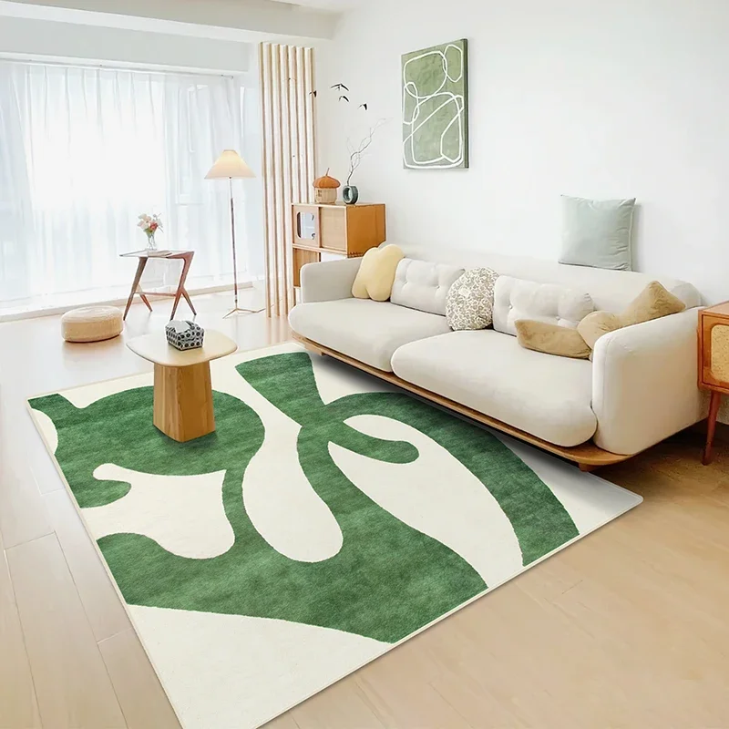 Green Abstract Large Area Living Room Carpet Art Design Simple IG Bedroom Rugs Luxury Bedroom Decoration Home Non-slip Floor Mat