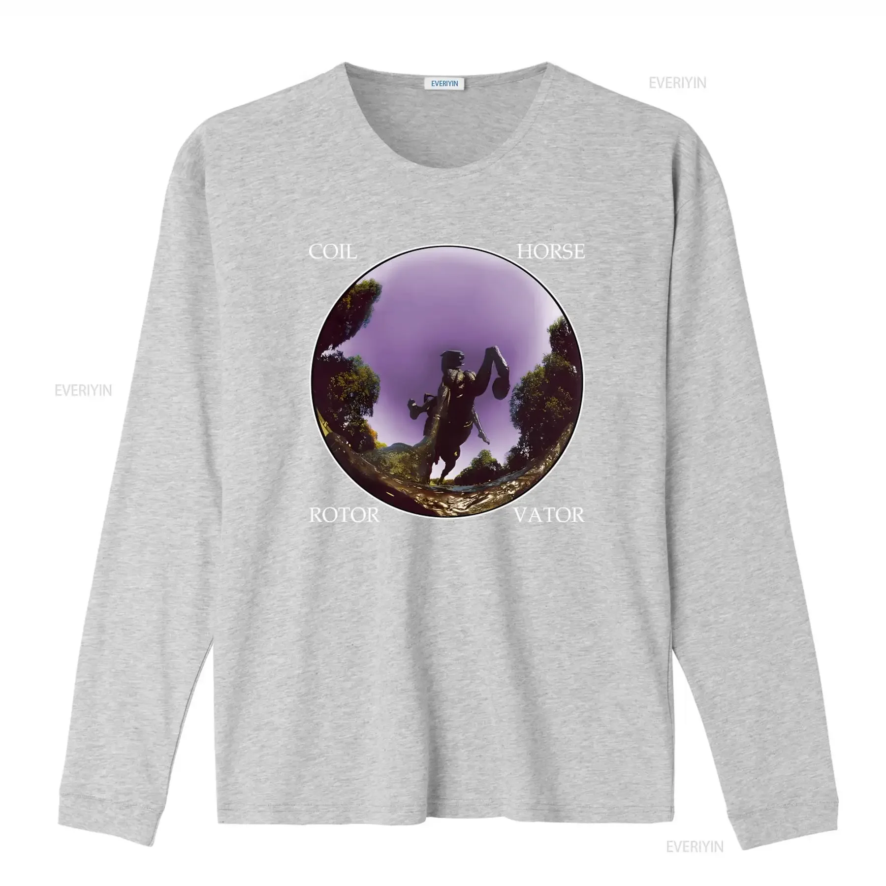Coil Horse Rotorvator Print T Shirt for Men Unique Artistic Design Comfortable Fabric Perfect Casual Wear vintage Washed - view 4