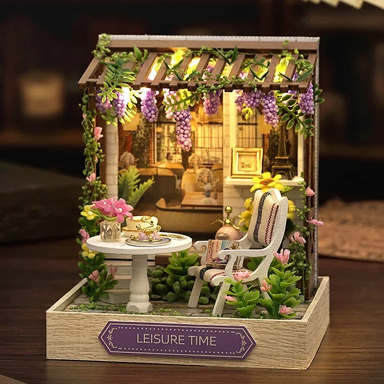 Mini Doll House DIY Small House Kit 3D Puzzle Assembly Model Building Room Bedroom Decoration With Dust Cover Wooden Craft Gifts