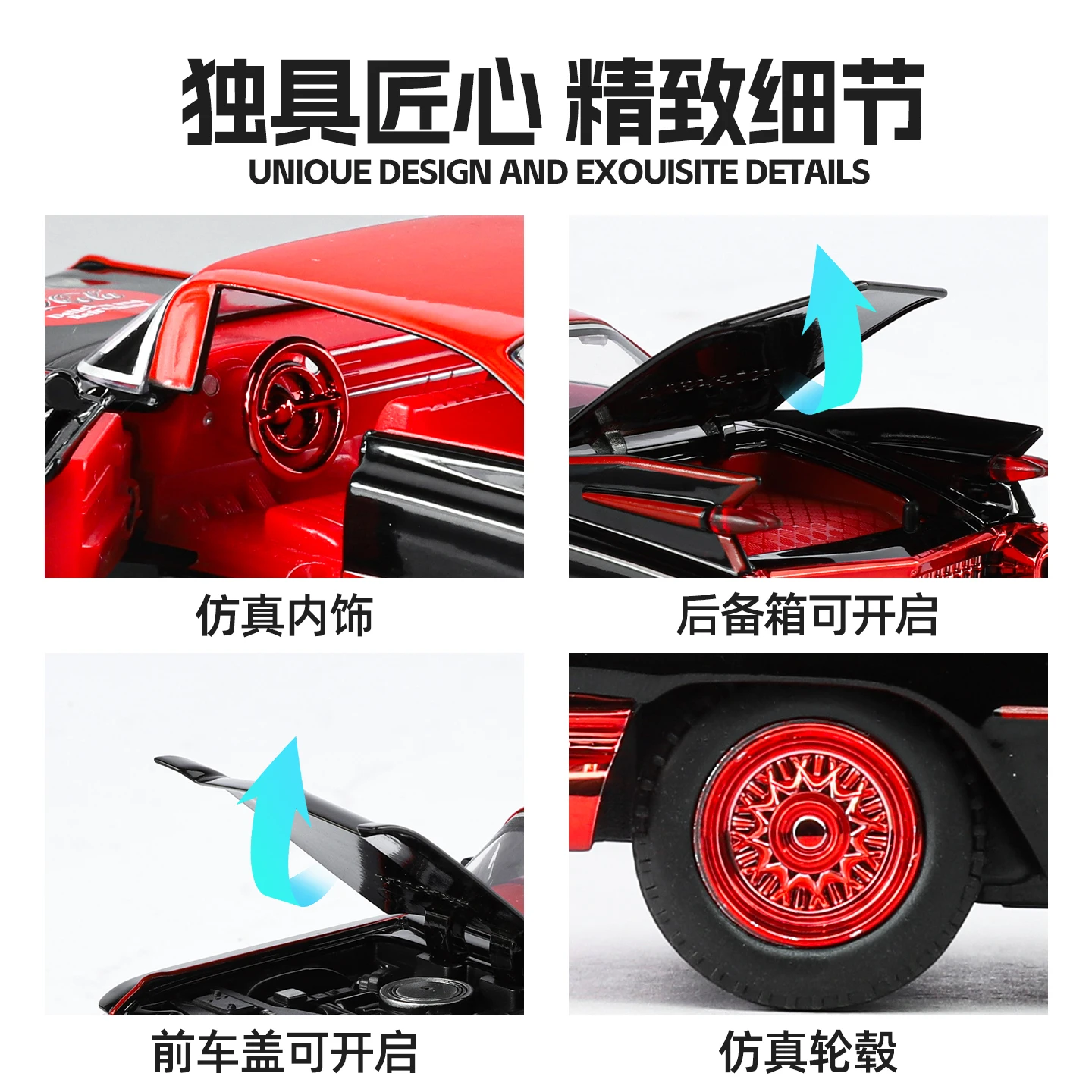 Cadillac – base de plaque signalétique 1:32, nouveau Style, modèle de voiture en alliage de fusée, jouet exquis, son et lumière, cadeau pour garçons, objets de collection