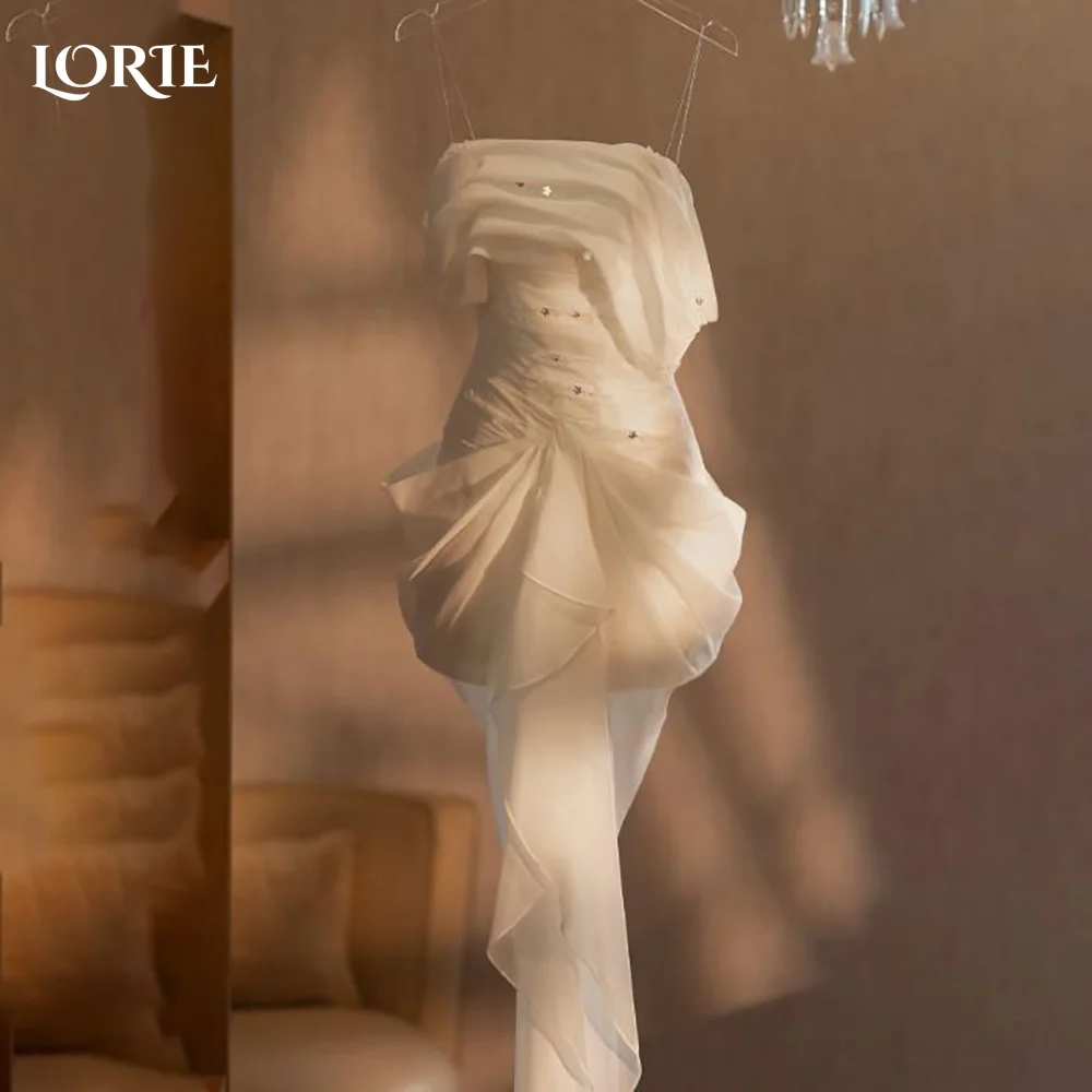 

LORIE Vintage Short Wedding Dress Ruffle Pleats Backless Sexy Sweetheart Corset Mini Bridal Gown Princess Bride Gowns Customized
