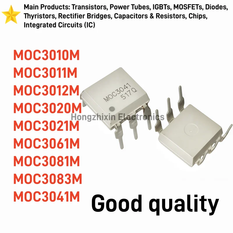 10PCS NEW White MOC3010 MOC3011 MOC3012 MOC3020 MOC3021 MOC3061 MOC3081 MOC3083 MOC3041 DIP-6 Direct insertion optocoupler