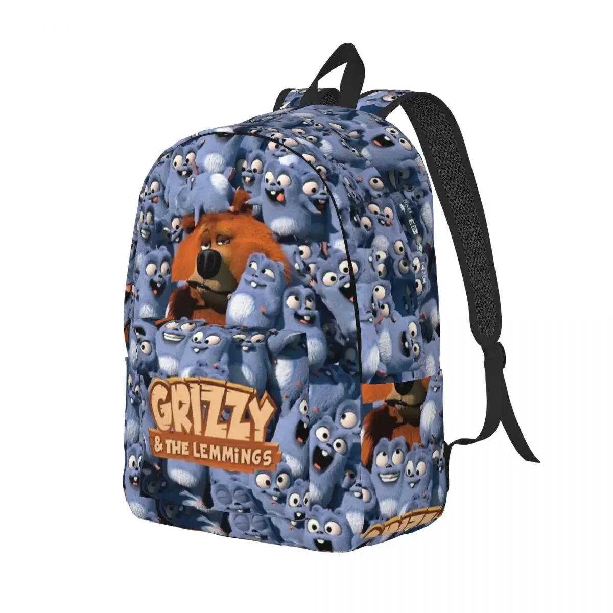 Grizzy And The Lemmings Backpack for Student Bookbag Elementary High College Durable Shoulder Bag Fit Teens Outdoor Hiking