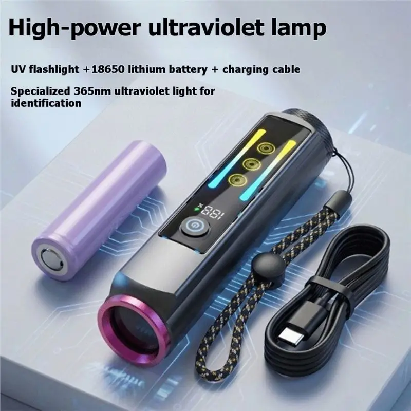 N84R Digital Display LED Flashlight 365 Nm Detection Rechargeable Flashlight