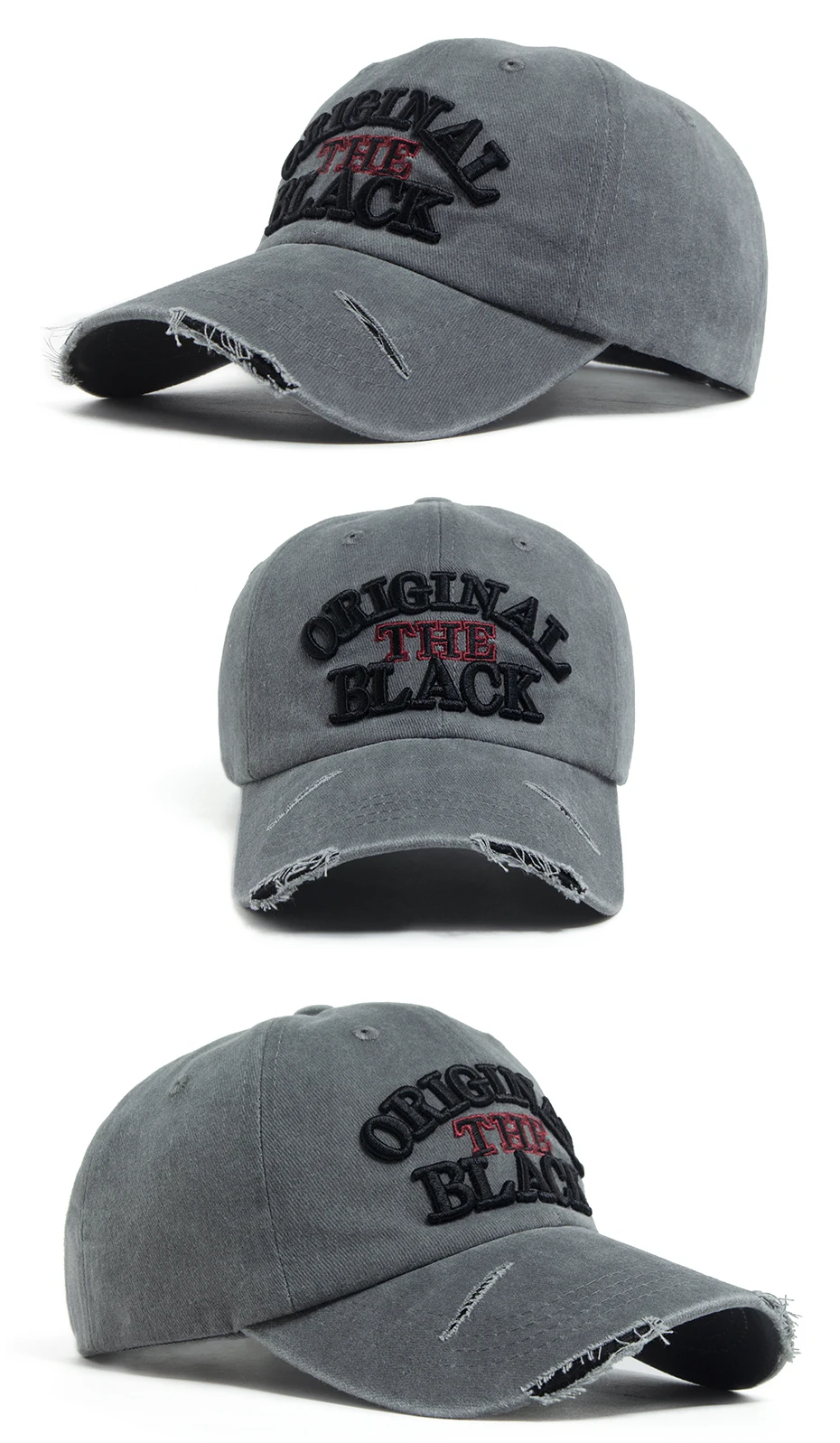 Vintage Baseballkappe für Herren und Damen mit Buchstaben-Stickerei, Snapback, Frühling/Sommer, gewaschene Baumwolle, Visor, modische Kappen für den Alltag. – Detail 7