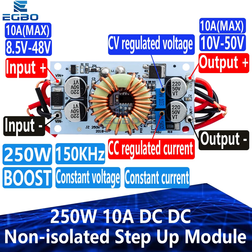 DC DC Boost Converter Constant Module Current Mobile Power Supply 250W 10A LED Driver Module Non-isolated Step Up Module