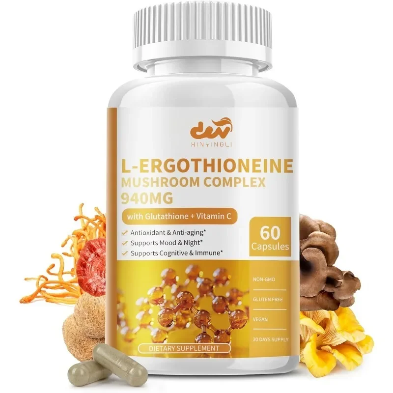 

Mushroom Composite Capsule Supplement, Organic Mushroom Extract, Glutathione For Immune Support And Brain Supplement, Vegetarian