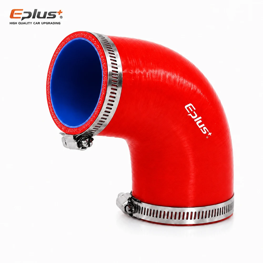 Universal Red Silicone Tubing Hose 90 Degrees Pipe Coupler Car Intake Turbo Intercooler Silica Gel Hose Connector with Clamps
