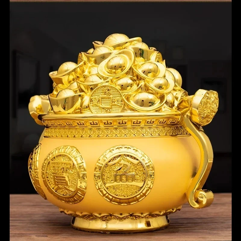 1PCS of resin a bucket of gold a piggy bank small ornaments home decor living room bedroom foyer decorations  feng shui