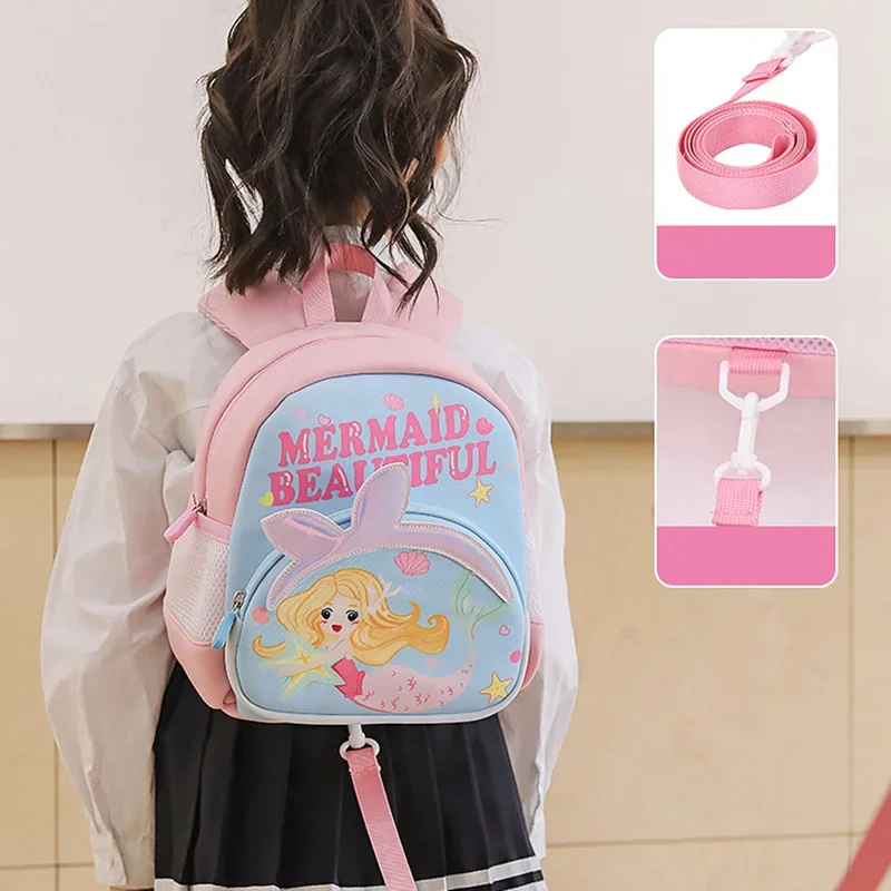 Cute Mermaid School Bags for Girls Kindergarten Breathable Large Capacity Children's Backpack Kawaii Travel Bag Mochila Infantil