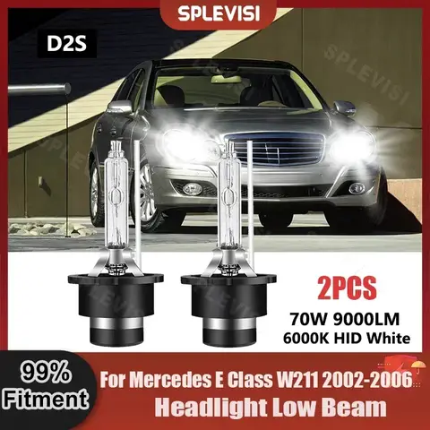 2x Plug And Play D2S Headlight Low Beam HID Xenon Light Bulbs For Mercedes E Class W211 2002 2003 2004 2005 2006