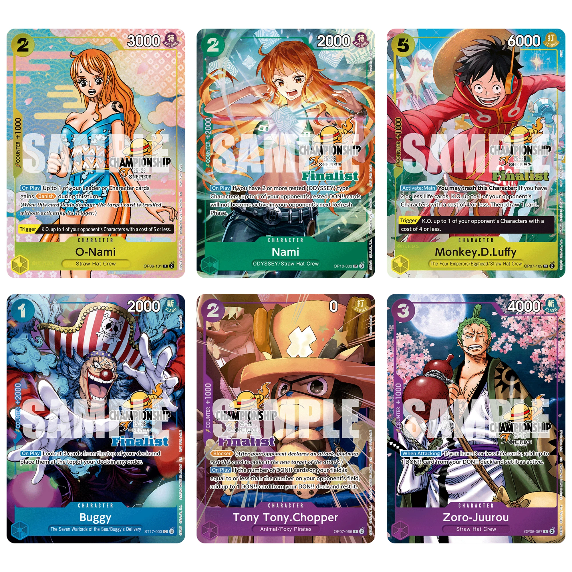 6 Stück/Set DIY One Piece Nami Luffy Buggy Chopper Englische Lernkarten OPCG Selbstgemachte Klassische Anime-Sammelkarten Geschenk-Spielzeug