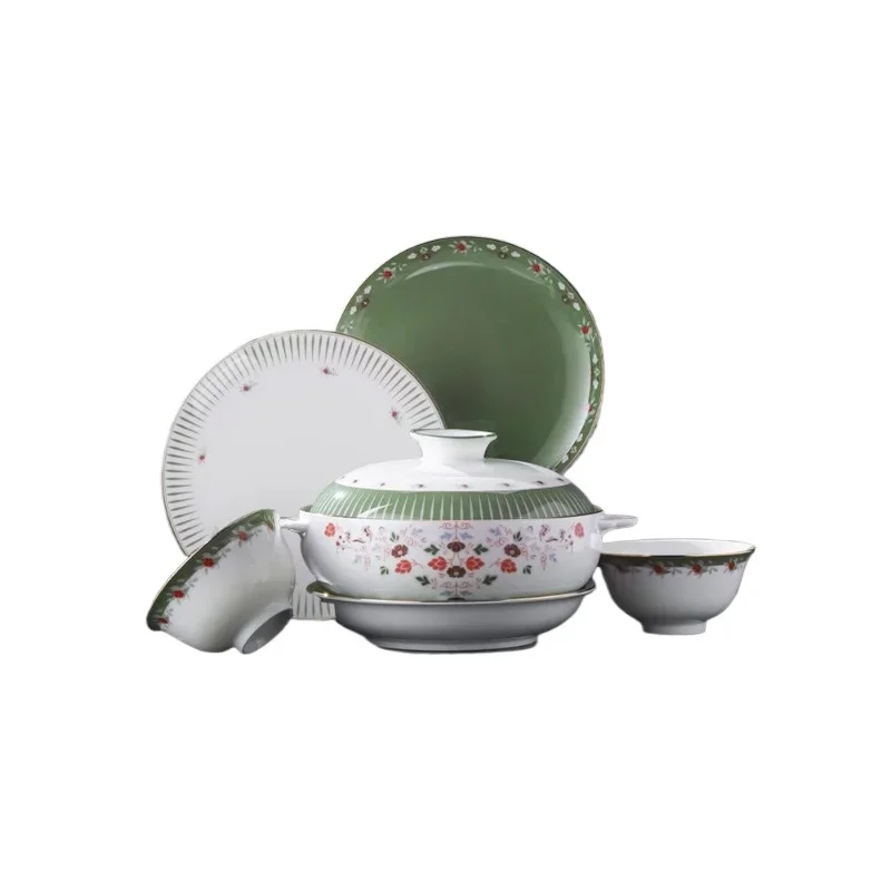

Ceramic tableware set, Chinese gold-painted eating bowls, premium gift box