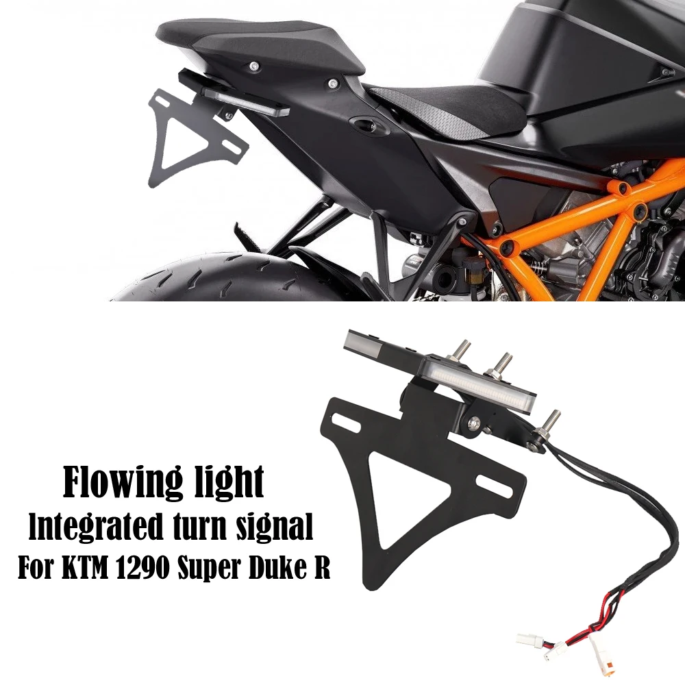 

For 1290 Super Duke R 2020-2025 Motorcycle Rear Tail Tidy LED Fender Eliminator Kit License Plate Bracket Light Turn Signal Kit