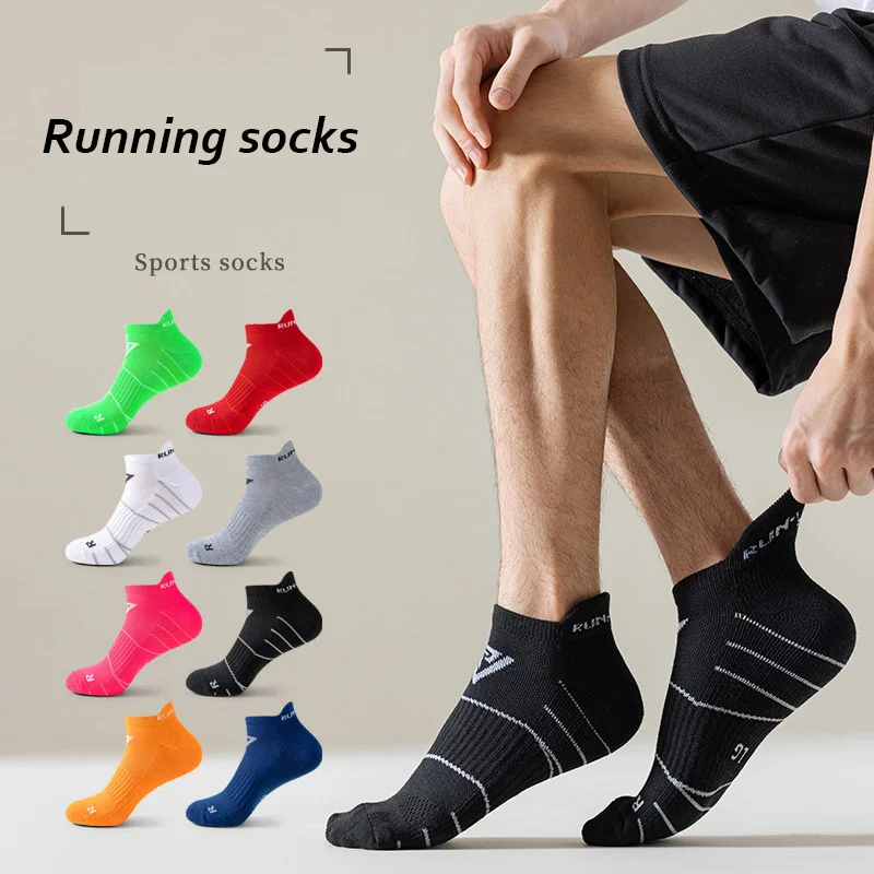 

Sport Running Ankle Socks Color Outdoor Bright 2023 Athletic Men Fitness Quick Dry Marathon Non-slip Short Boat Low Cut Sock