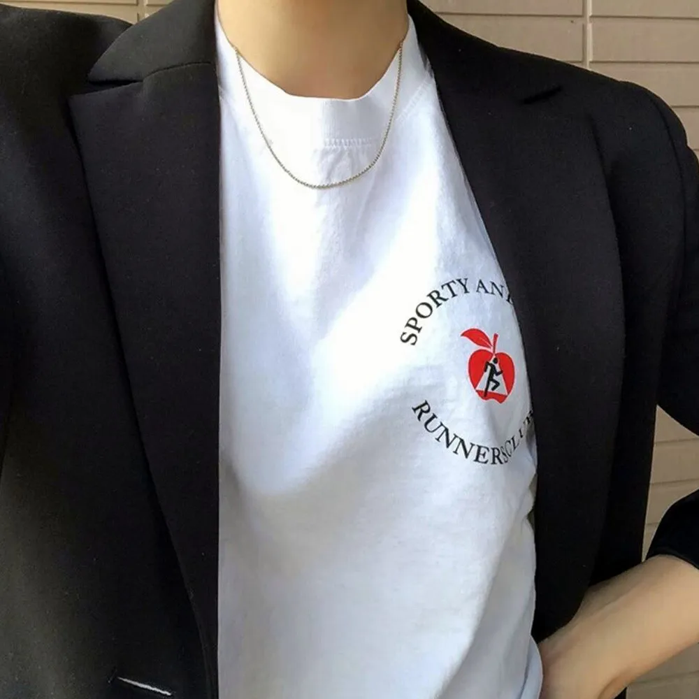 Vintage-Stil Running Club Druck Unisex Grafik T-Shirts Sommer Kurzarm lose lässige Tops ins Mode 100% Baumwolle T-Shirts