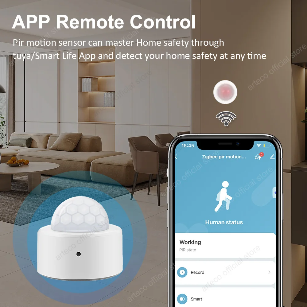 Tuya Zigbee Sensore di movimento umano Smart Home Mini PIR Sensore di movimento Rivelatore a infrarossi Sicurezza Vita intelligente Funziona con Alexa Gateway