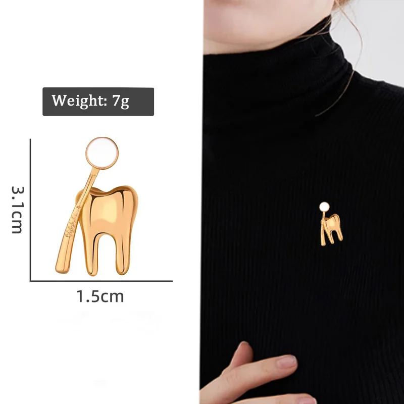 Enamel Pins Lapel Badges Cute Tooth Shape Brooches for Backpack Clothing Hat Dentistry Nurse Clothes Ornaments Dentist Gift