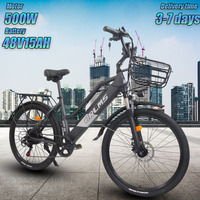 ORLMS City Lady  Electric Bike 500W Motor 48V 15AH Lithium Battery Adult City Riding Electric Bicycle 26 In Tire Mountain E-Bike