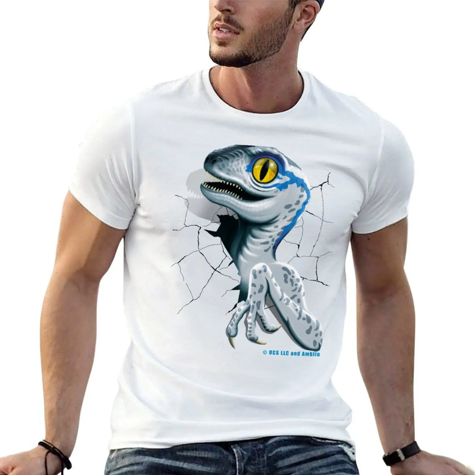 Jurassic World - Camiseta Baby Blue Velociraptor, estilo informal para el trabajo