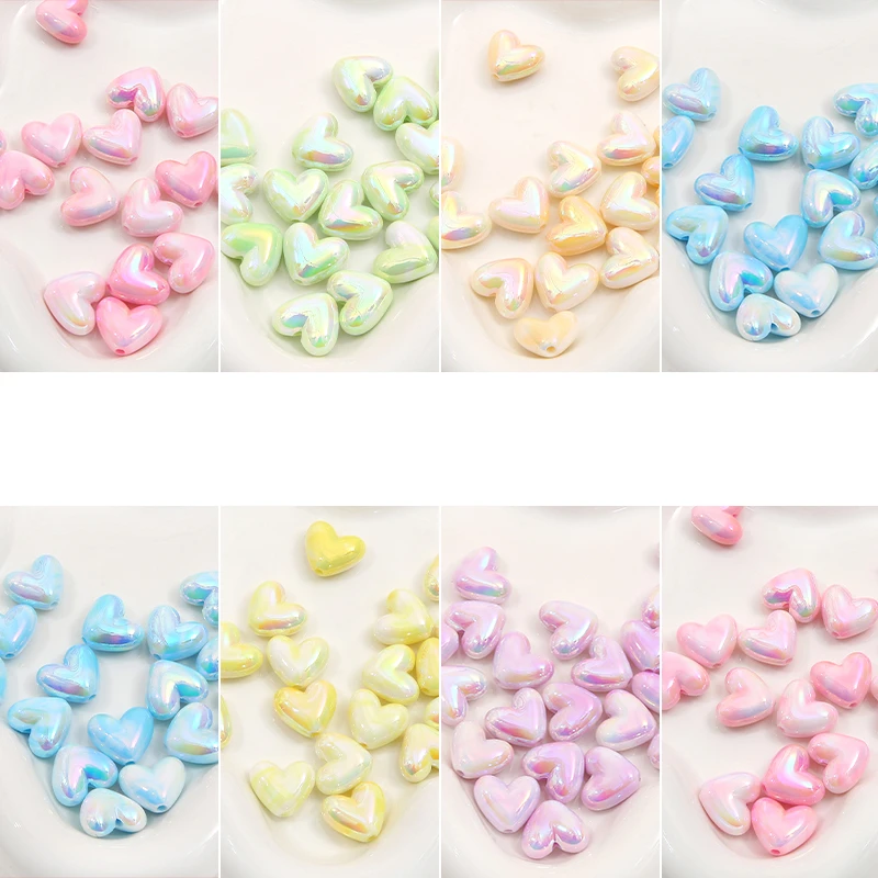 

17x15mm Colorful Acrylic Love Heart Shape Bead Loose Spacer Beads for DIY Bracelet Necklace Jewelry Making Accessories