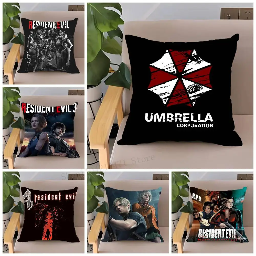Cartoon Residents Evil Pillow Case Home Decor Throw For Sofa Bed Car Room Decor Gift Idea