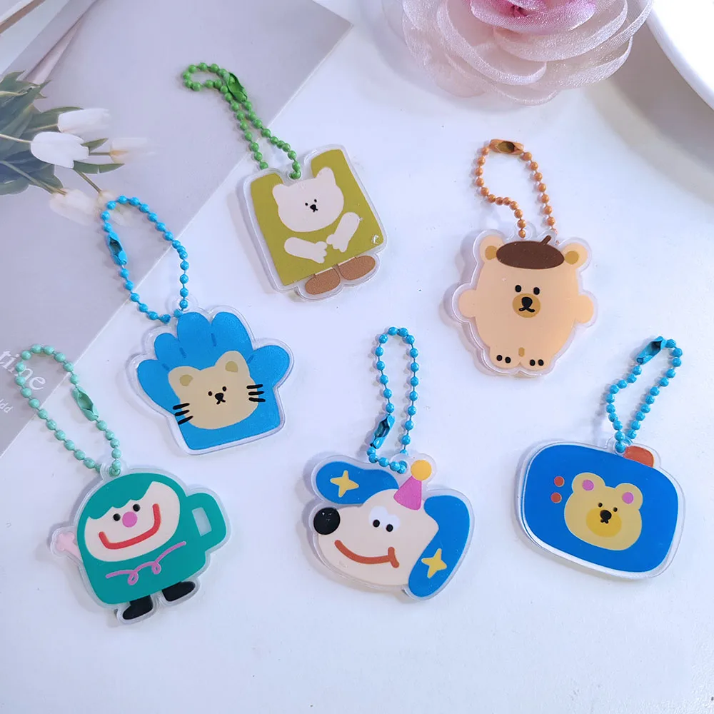 6pc Hot Lovely Cartton Bag Key Phone Chain Car Pendant KeyRing Art Souvenir Women Girls Party Favors Gift for School Good Friend