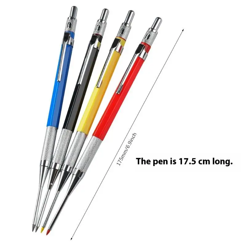 1Pc Deep Hole Metal 2.0mm Woodworking Mechanical Pencil Or 8Pcs 2.0mm 2B Replaceable Lead Marking Pencil For Woodworking
