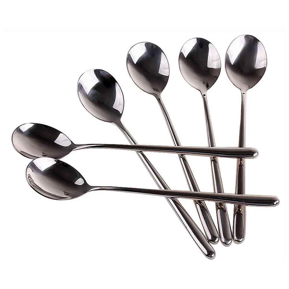 

8Pcs Long Handle Stainless Steel Soup Spoon Serving Basting Stirring Spoon High Polished Finish for Restaurant Catering Food