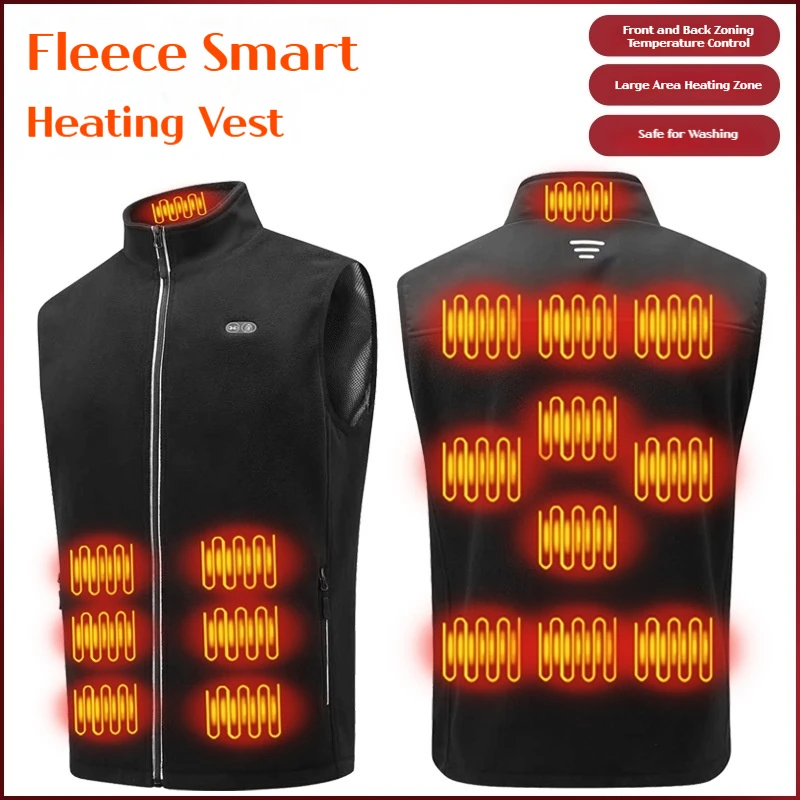 

17 Zone Heating 2025 New Heated Vest for Men Electric Heating Jacket with 3M Reflective Men Winter Vest Working Vest Heated Vest