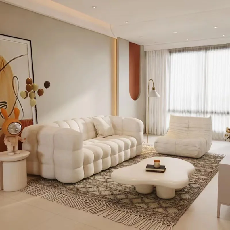Marshmallow sofa, minimalist small apartment, living room multi-person, Nordic light luxury, hotel homestay
