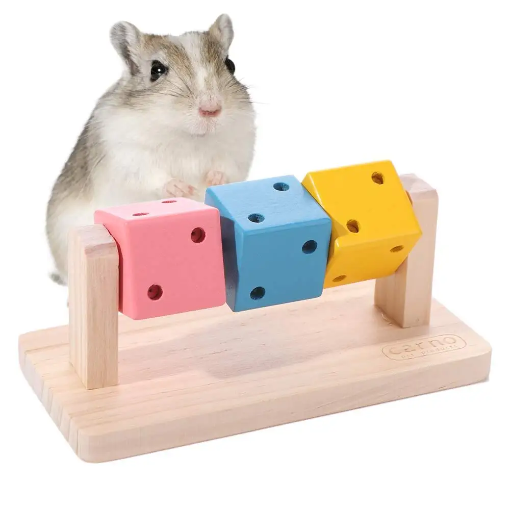 Creative Funny Hamster Cube Toy Bite Resistant Rainbow Hamster Chew Cube Wood Guinea Pig Chew Toys For Guinea Pig Rats Ferret