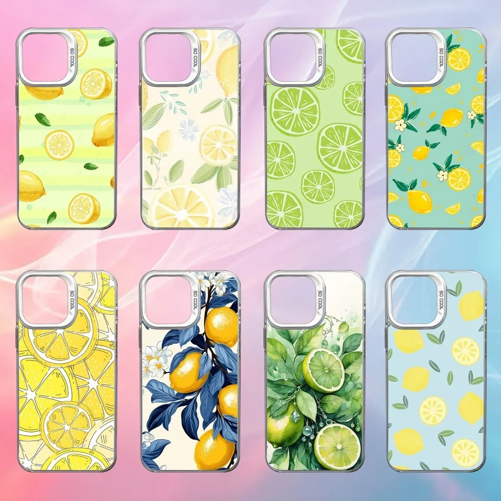 

Fruit lemon Painting Phone Case For iPhone 16,15,14,13,12,11,Mini,Pro,SE,MAX White Matte Shockproof Cover