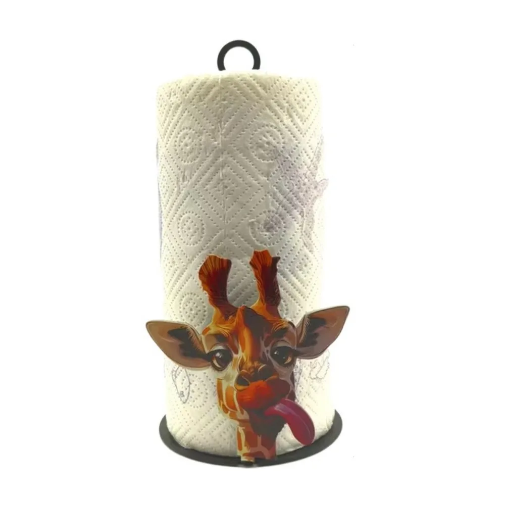 

Durable Iron Freestanding Tissue Holder Strawberry Pattern Cute Vertical Napkins Rack Decorative Tissue Stand Bathroom