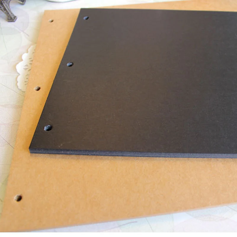 

20 листов, 10 дюймов, 18x26, фотоальбом «сделай сам», скрапбук, бумажные поделки, внутренний лист, черная карта, внутри страницы ручной работы + 3 кольцевых пряжек