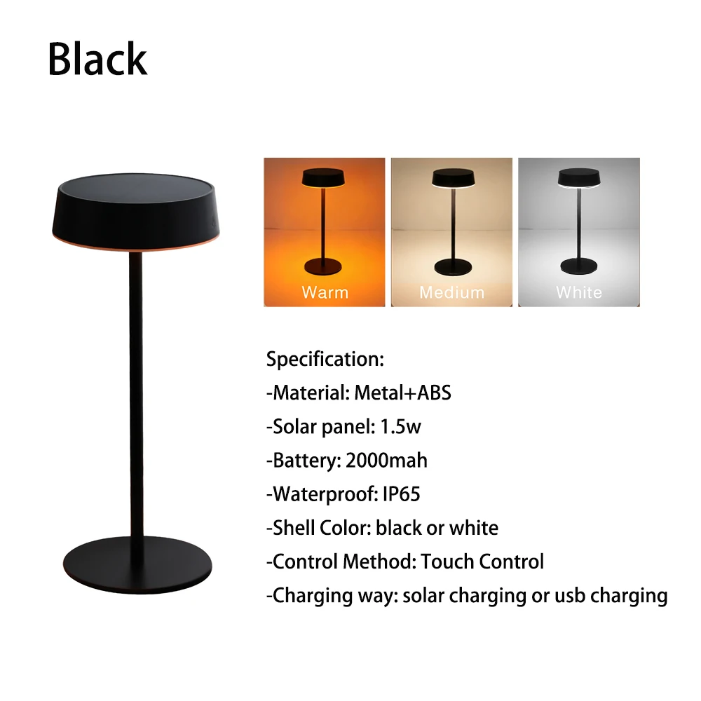Neue Schreibtischlampe Solarleuchte Tischlampe für Schlafzimmer Camping Zwei Lademöglichkeiten 3 Farbtemperaturen Wasserdichte Nachtlichter für Zuhause